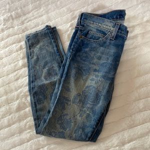 Current Elliot Blue Floral Print, Skinny Jeans (27)